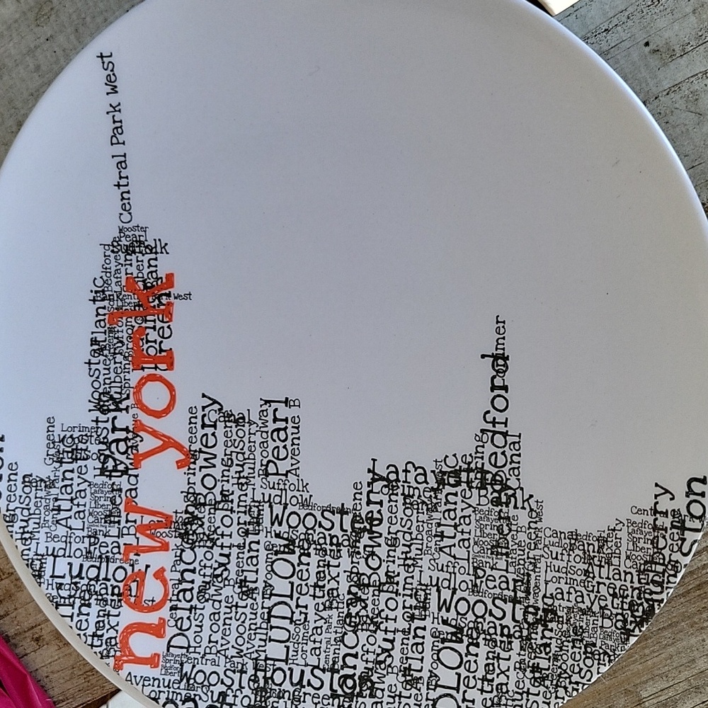 5 Room Essentials New York Typography Plates Melamine Vintage Plastic